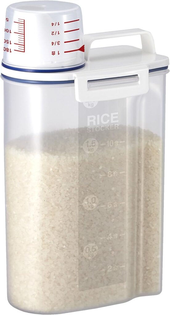 
Asvel 7509 Rice Container Bin with Pour Spout Plastic Clear 2KG