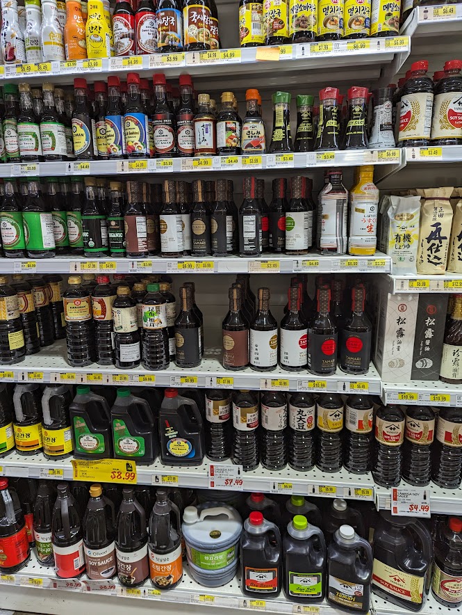 the soy sauce section of one Asian supermarket in the US